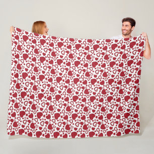 Manta Polar Corazones Rosas Rojas Patrón Minimalista San Valen