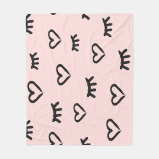 Manta Polar Corazones y ojos: boceto de cosecha de cosecha de 