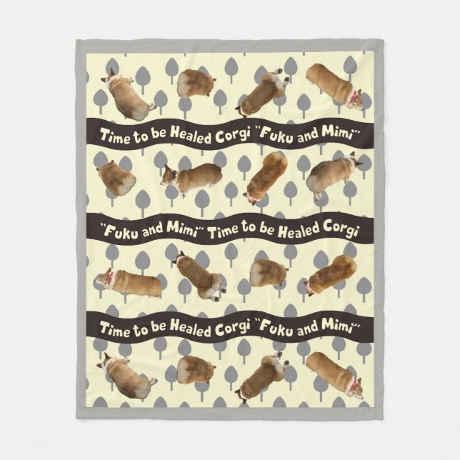 Manta Polar corgi blanket tree (Anverso)