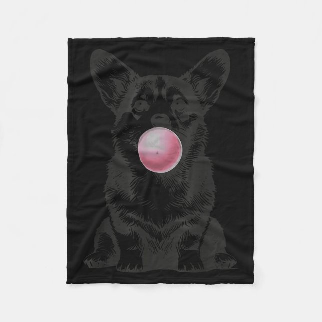 Manta Polar Corgi Blowing Bubble Gum Funny Dog Cartoon Meme  (Anverso)