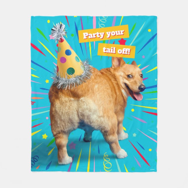 Manta Polar Corgi Butt Birthday Hat (Anverso)