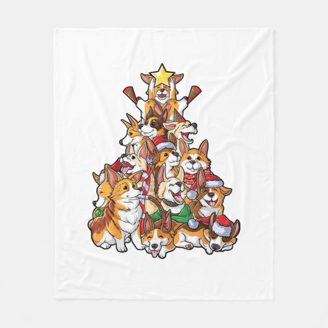 Manta Polar Corgi Christmas Tree Dog Santa Merry Corgmas Xmas (Anverso)