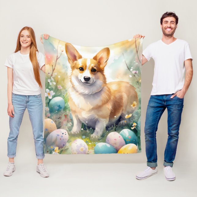 Manta Polar Corgi con vacaciones en Pascua (In situ)