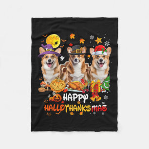 Manta Polar Corgi Dog Happy Halloween Acción de Gracias Chris