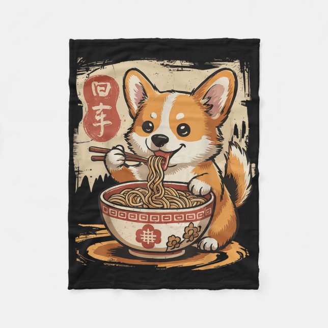 Manta Polar Corgi Eating Ramen (Anverso)