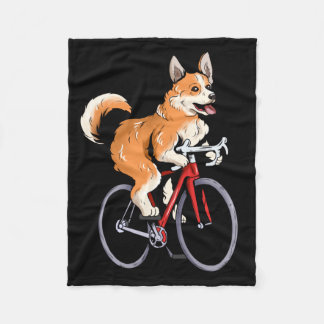 Manta Polar Corgi montando bicicleta, lindo ciclista