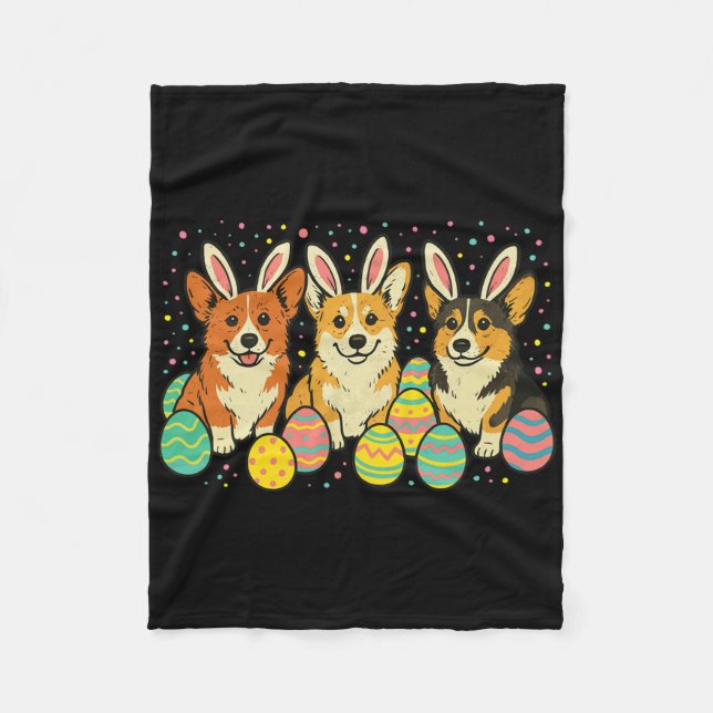 Manta Polar Corgi Pascua  (Anverso)