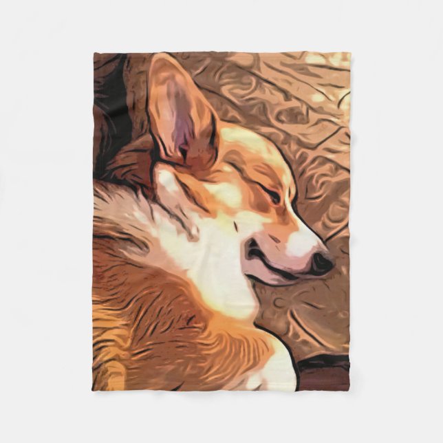 Manta Polar Corgi soñoliento (Anverso)