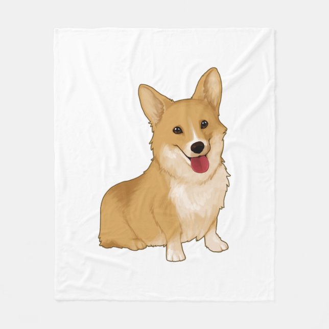 Manta Polar Corgi sonriente (Anverso)