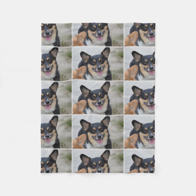 Manta Polar Corgi sonriente (Anverso)