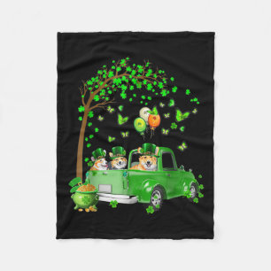 Manta Polar Corgi St Patricks Día Camión Verde Debajo Del Á