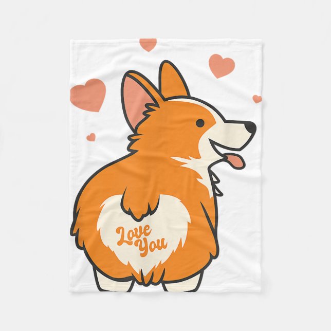 Manta Polar Corgi Valentines Day Gift Dog Lover Heart (Anverso)
