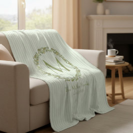 Manta Polar Corona de olivo monograma personalizada 