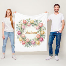 Corona de Tulipanes Eucalipto, Shalom Acuarela Oro