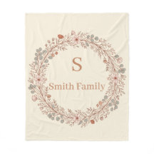 Corona floral personalizada con apellido de famili