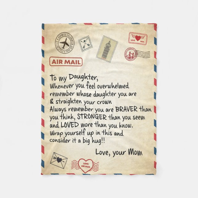 Manta Polar Correo Aéreo A Mi Hija  (Anverso)