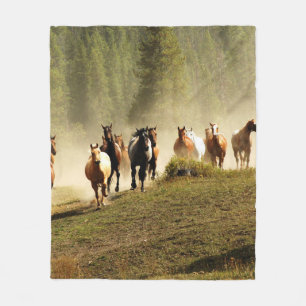 Manta Polar Corriendo caballos en el rancho de Montana
