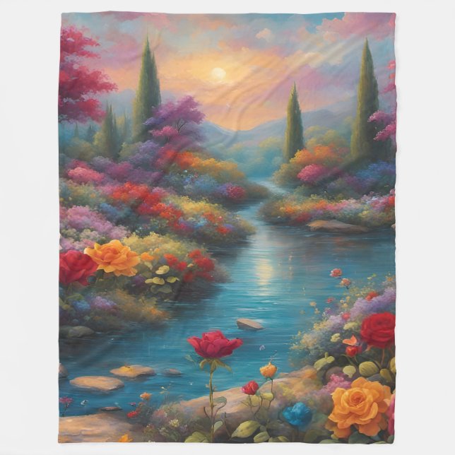 Manta Polar "Corriente de jardines celestiales" (Anverso)