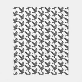 Manta Polar Corte de Lino de Raven blanco y negro