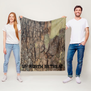 Manta Polar Corteza de árbol rústica, patrón natural exterior