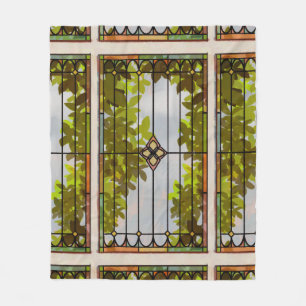 Manta Polar Cortina de ventana de vidrio emplomado de jardín v