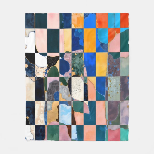 Manta Polar Cortina Luxe Checkerboard (Anverso)