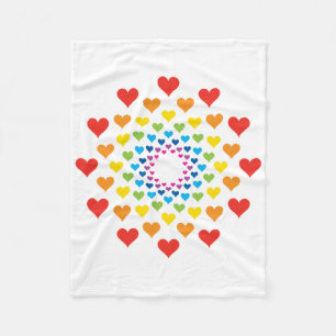 Manta Polar Cortos corazones de arcoiris coloridos