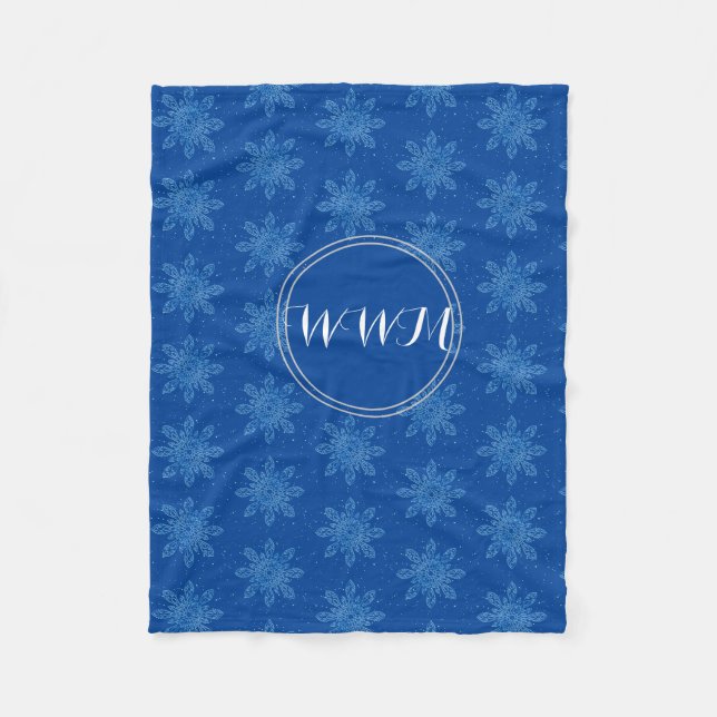 Manta Polar Cosecha de Snowflake Fleece con monograma (Anverso)