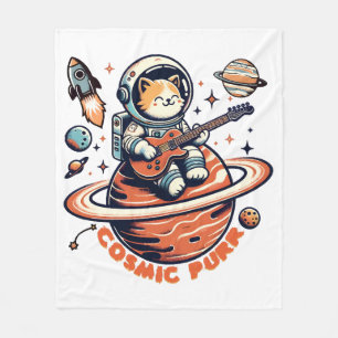 Manta Polar Cosmic Purr - Astro Guitarrista Gato
