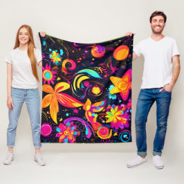 Manta Polar Cosmos Psicodélicos Florales