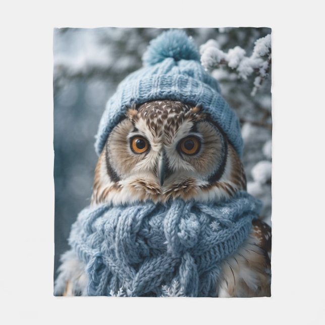 Manta Polar Cosmoso y caprichoso invierno Wonderland Owl (Anverso)