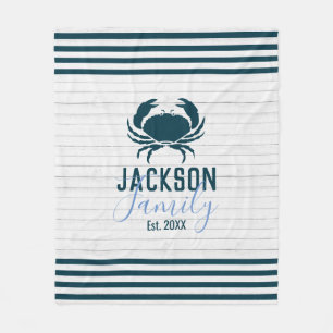 Manta Polar Costa Rustic Wood Crab Personalizado