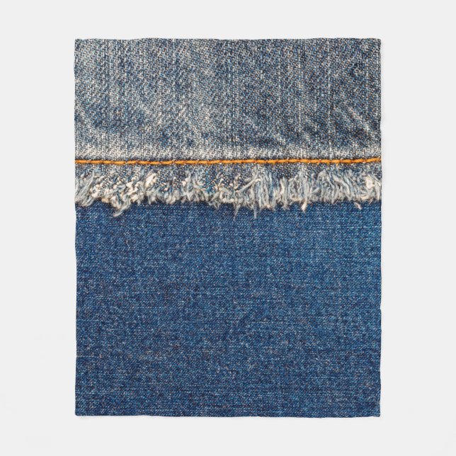 Manta Polar Costillas rectas con hilo naranja en cueros blanqu (Anverso)