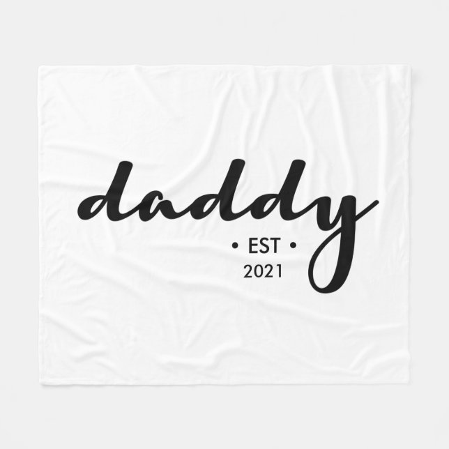 Manta Polar Cosy Daddy Script Personalizado año Sherpa B (Frente (Horizontal))