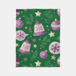 Manta Polar Cosy Purple Navidades Bells Fleece Blanket