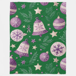 Manta Polar Cosy Purple Navidades Bells Fleece Blanket