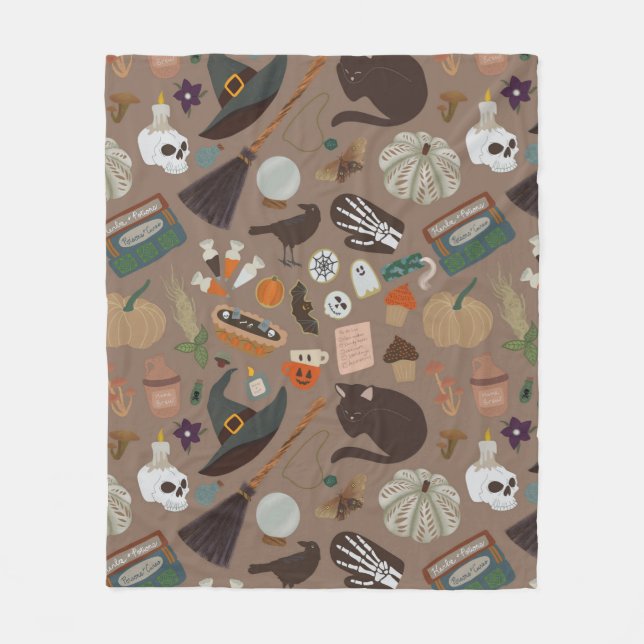 Manta Polar Cottagecore de Halloween (Anverso)