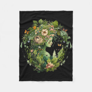 Manta Polar Cottagecore Floral Madre Tierra Hippie Naturaleza
