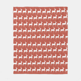 Manta Polar Couverture Polaire Classic Red Reindeer Pattern Fl