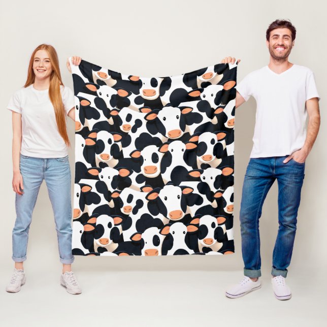 Manta Polar Cow Adults Fleece Blanket (In situ)