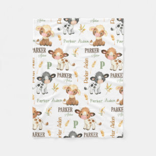 Manta Polar Cow Baby Blanket personalizado   30x40 Fleece