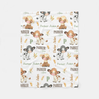 Manta Polar Cow Baby Blanket personalizado | 30x40 Fleece