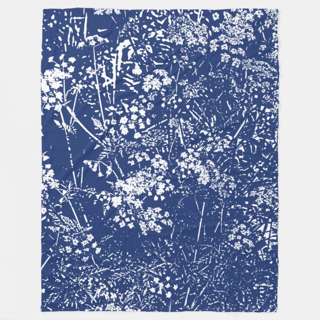 Manta Polar Cow Parsley Cyanotype Style (Anverso)