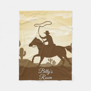 Manta Polar Cowboy En Rodeo De Caballo Personalizado