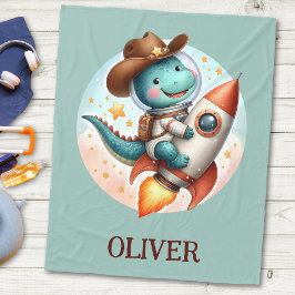 Manta Polar Cowboy espacial lindo Dino Riding Space Rocket