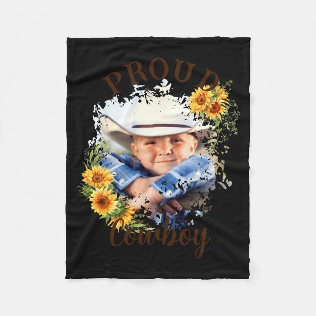 Manta Polar Cowboy Photo Text Sunflower Accent T Shirt  (Anverso)