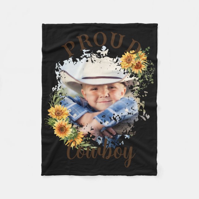 Manta Polar Cowboy Photo Text Sunflower Accent T Shirt  (Anverso)