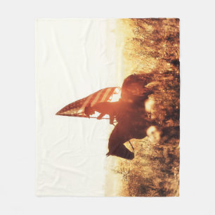 Manta Polar Cowboy Retrato Tema de la bandera de los Estados U