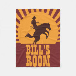 Manta Polar Cowboy y Horse Rodeo Sunset