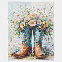 Cowgirl Bouquet Fleece Blanket | Hogar occidental